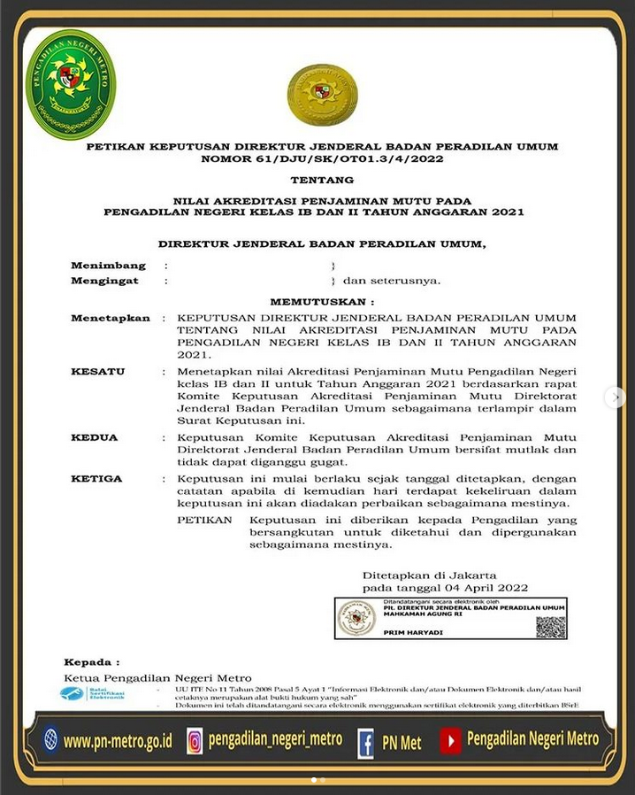 Screenshot 2022 04 18 at 08 26 28 Pengadilan Negeri Metro pengadilan negeri metro Instagram photos and videos