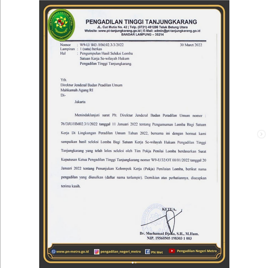 Screenshot 2022 05 09 at 08 28 59 Pengadilan Negeri Metro pengadilan negeri metro Instagram photos and videos