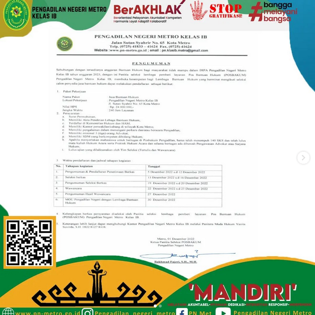 Screenshot 2022 12 06 at 09 10 15 Pengadilan Negeri Metro pengadilan negeri metro Instagram photos and videos
