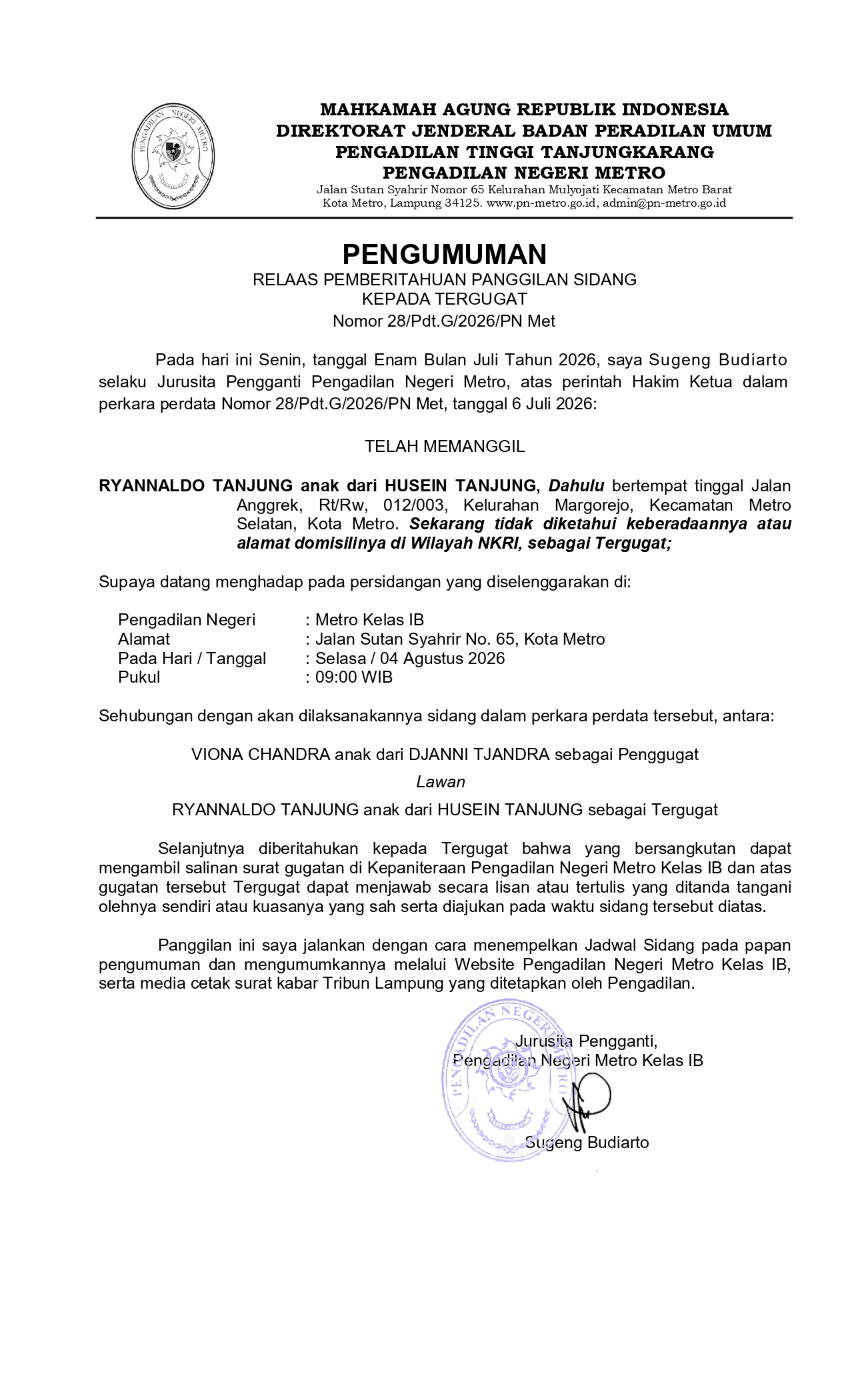Relaas pengumuman koran No.28 page 0001