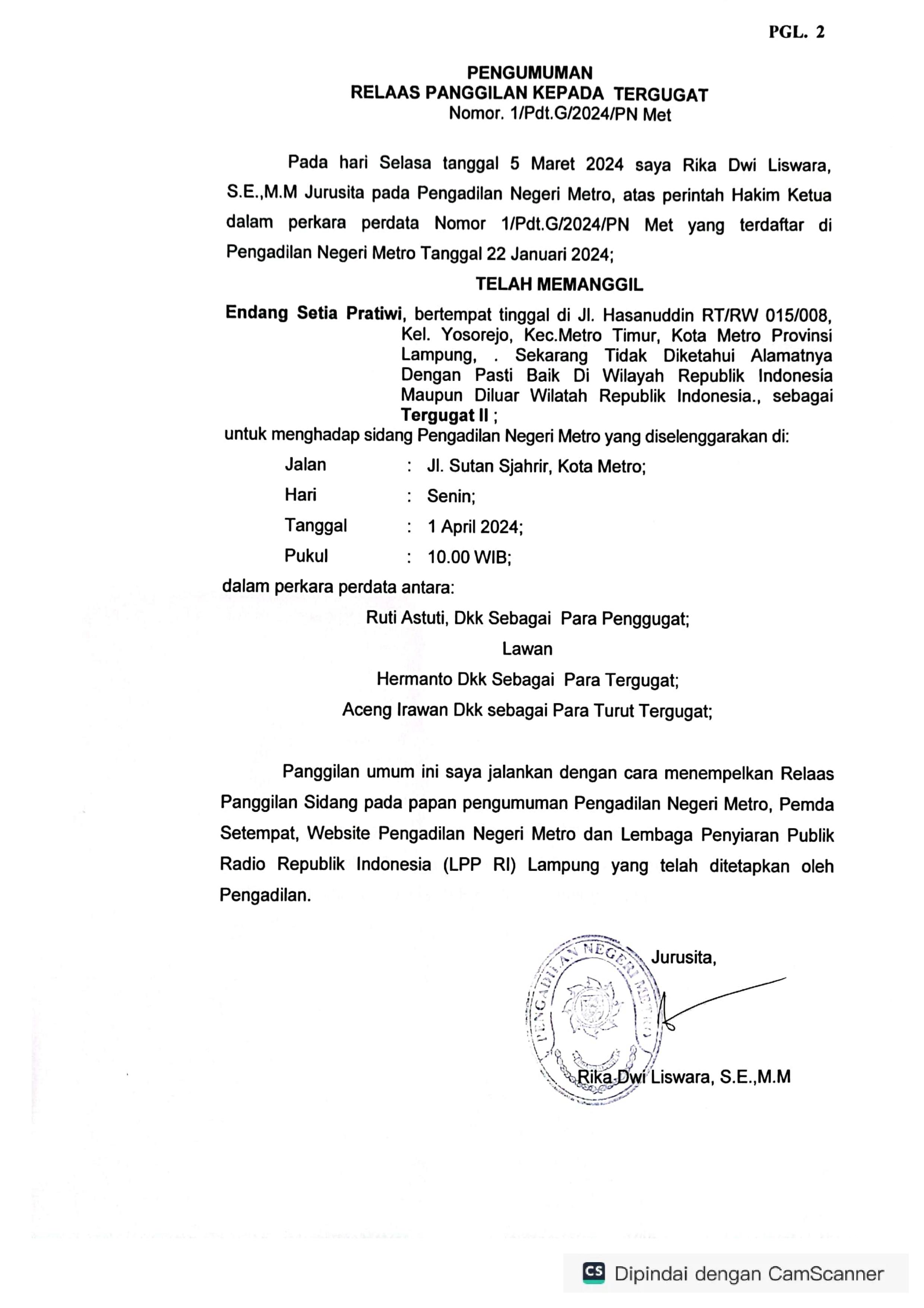 panggilan umum endang